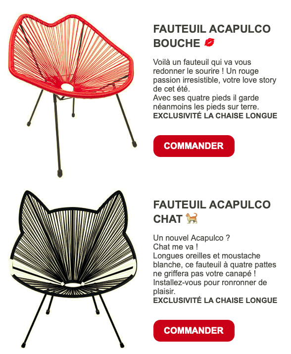 fauteuil acapulco outdoor 2023 chat bouche